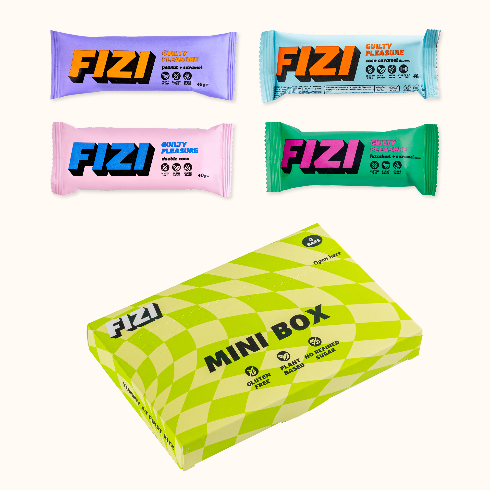 Міні набір протеїнових батончиків Guilty Pleasure 4х45г від FIZI