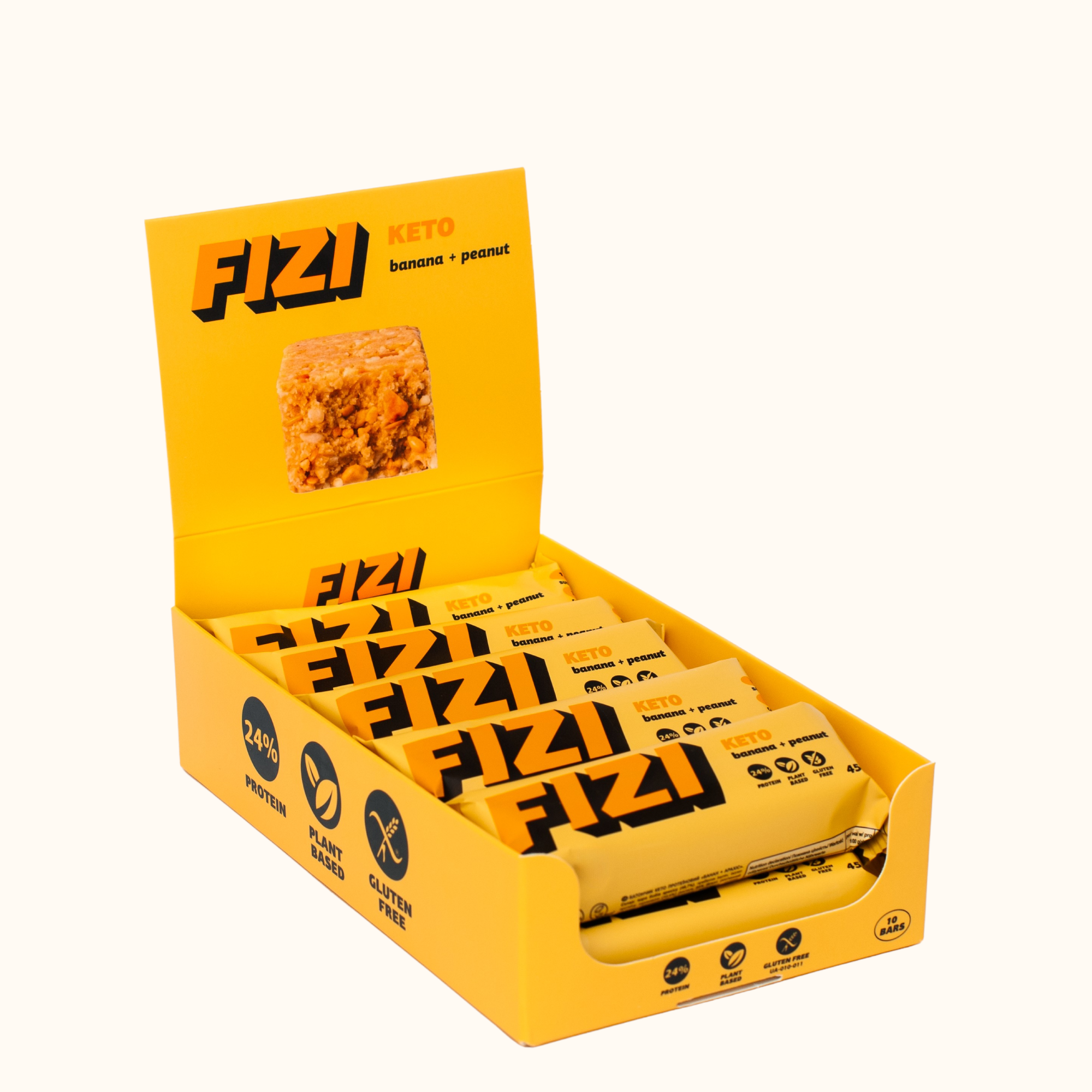 Кето батончик FIZI Banana + peanut купити в Україні 10 шт